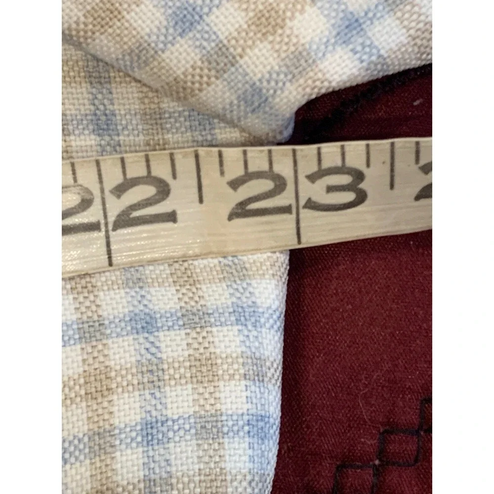 Vtg 70s Sports Coat White Blue Tan Check Plaid Merit Sz 46 Made USA 1/2 Lined
